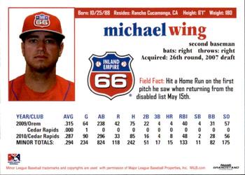 2011 Grandstand Inland Empire 66ers #NNO Michael Wing Back