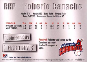 2011 Grandstand Johnson City Cardinals #NNO Roberto Canache Back