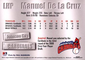 2011 Grandstand Johnson City Cardinals #NNO Manuel De La Cruz Back