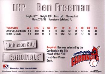 2011 Grandstand Johnson City Cardinals #NNO Ben Freeman Back