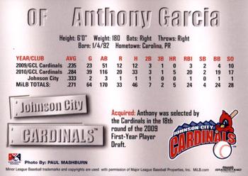 2011 Grandstand Johnson City Cardinals #NNO Anthony Garcia Back