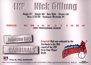 2011 Grandstand Johnson City Cardinals #NNO Nick Gillung Back