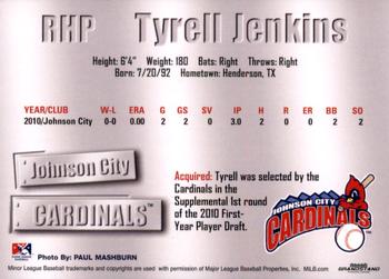 2011 Grandstand Johnson City Cardinals #NNO Tyrell Jenkins Back