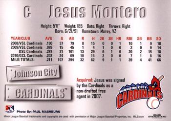 2011 Grandstand Johnson City Cardinals #NNO Jesus Montero Back