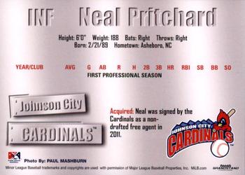2011 Grandstand Johnson City Cardinals #NNO Neal Pritchard Back