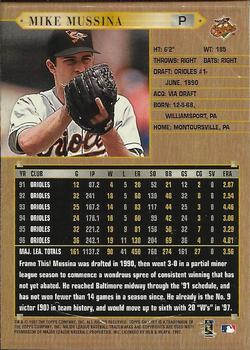 1997 Topps Gallery #112 Mike Mussina Back