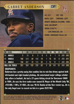 1997 Topps Gallery #157 Garret Anderson Back