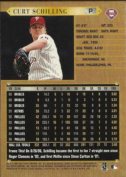 1997 Topps Gallery #54 Curt Schilling Back