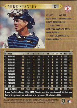 1997 Topps Gallery #6 Mike Stanley Back