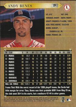 1997 Topps Gallery #85 Andy Benes Back
