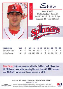 2011 Grandstand Lowell Spinners #NNO Travis Shaw Back