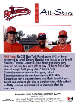 2011 Grandstand Lowell Spinners Update #NNO NY-Penn League All Stars Back