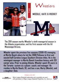2011 Grandstand Mississippi Braves #NNO The Wheelers (Rocket Wheeler / Missile Wheeler / Kate Wheeler) Back