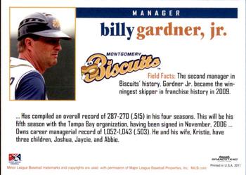 2011 Grandstand Montgomery Biscuits #NNO Billy Gardner Back
