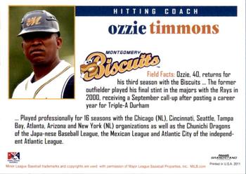 2011 Grandstand Montgomery Biscuits #NNO Ozzie Timmons Back
