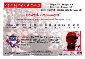 2011 Grandstand New York-Penn League All-Stars American League #NNO Keury de la Cruz Back