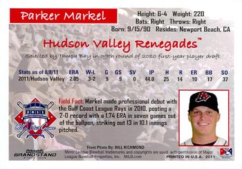 2011 Grandstand New York-Penn League All-Stars American League #NNO Parker Markel Back