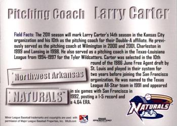 2011 Grandstand Northwest Arkansas Naturals #NNO Larry Carter Back