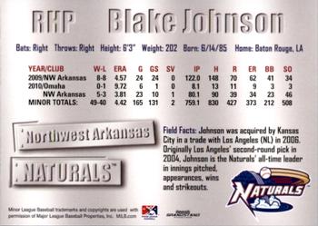 2011 Grandstand Northwest Arkansas Naturals #NNO Blake Johnson Back