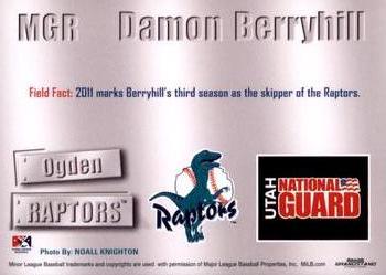 2011 Grandstand Ogden Raptors #NNO Damon Berryhill Back