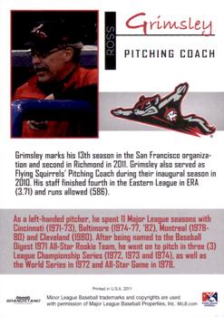 2011 Grandstand Richmond Flying Squirrels #NNO Ross Grimsley Back