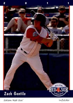 2011 Grandstand Salem Red Sox #NNO Zach Gentile Front