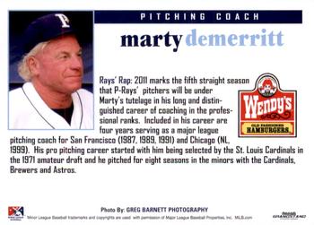 2011 Grandstand Princeton Rays #NNO Marty DeMerritt Back