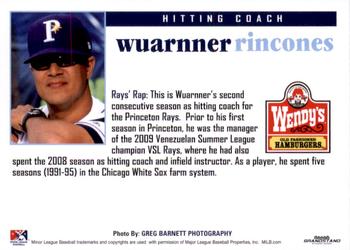 2011 Grandstand Princeton Rays #NNO Wuarnner Rincones Back