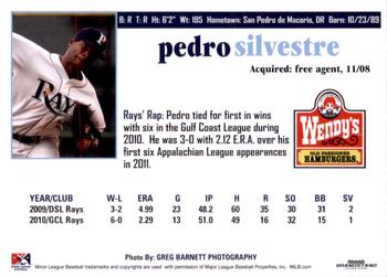 2011 Grandstand Princeton Rays #NNO Pedro Silvestre Back