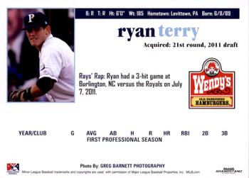 2011 Grandstand Princeton Rays #NNO Ryan Terry Back