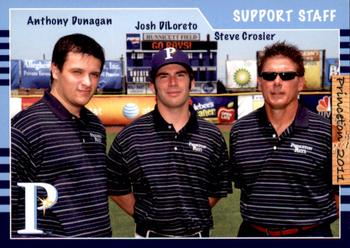 2011 Grandstand Princeton Rays #NNO Support Staff (Anthony Dunagan / Josh DiLoreto / Steve Crosier) Front