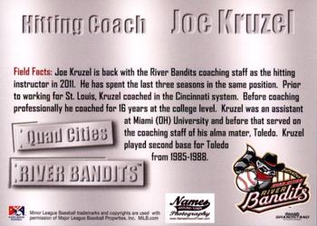 2011 Grandstand Quad Cities River Bandits #NNO Joe Kruzel Back