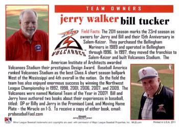 2011 Grandstand Salem-Keizer Volcanoes #NNO Jerry Walker / Bill Tucker Back