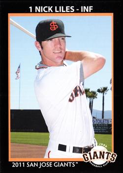 2011 Grandstand San Jose Giants #4 Nick Liles Front