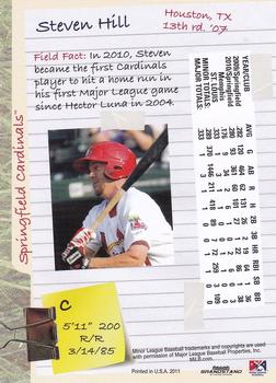 2011 Grandstand Springfield Cardinals #NNO Steven Hill Back