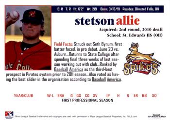 2011 Grandstand State College Spikes #NNO Stetson Allie Back