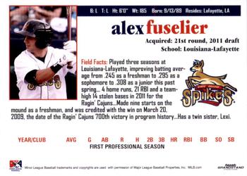 2011 Grandstand State College Spikes #NNO Alex Fuselier Back