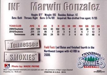 2011 Grandstand Tennessee Smokies #NNO Marwin Gonzalez Back
