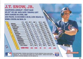 1996 Bowman - Foil #16 J.T. Snow Back