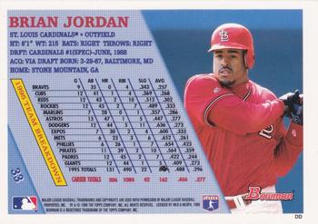 1996 Bowman - Foil #33 Brian Jordan Back