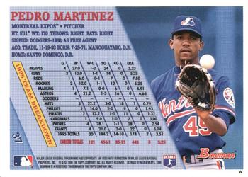 1996 Bowman - Foil #37 Pedro Martinez Back