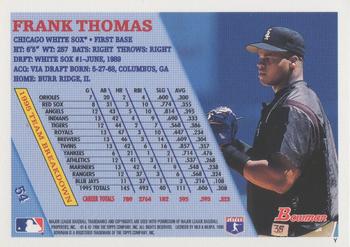 1996 Bowman - Foil #54 Frank Thomas Back