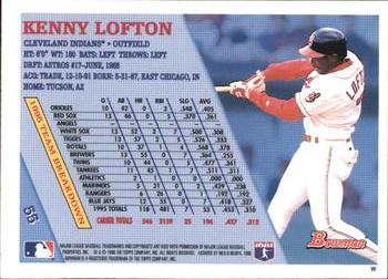 1996 Bowman - Foil #55 Kenny Lofton Back