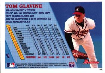 1996 Bowman - Foil #86 Tom Glavine Back
