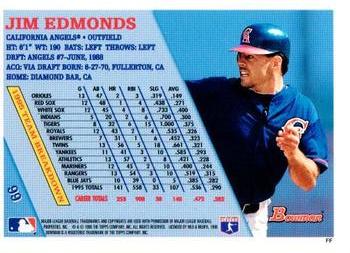 1996 Bowman - Foil #99 Jim Edmonds Back