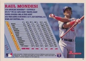 1996 Bowman - Foil #104 Raul Mondesi Back