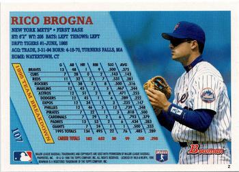 1996 Bowman - Foil #107 Rico Brogna Back
