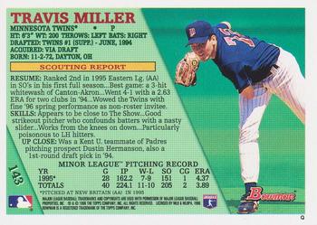 1996 Bowman - Foil #143 Travis Miller Back