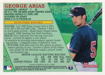 1996 Bowman - Foil #202 George Arias Back