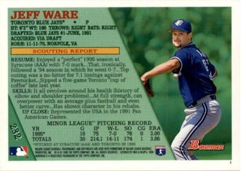 1996 Bowman - Foil #232 Jeff Ware Back
